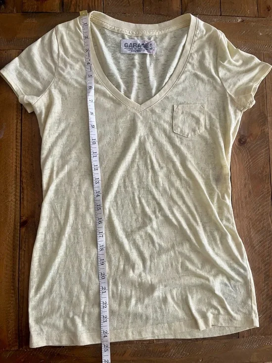 2/$15 Garage Yellow V-Neck Pocket Tee - Women's US S - Picture 4 of 6
